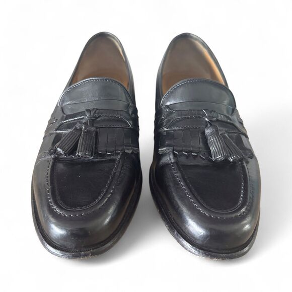 Florsheim Mens 9.5 D Black Leather Tassel Loafers Dress Shoes Slip On 18498 main image 5